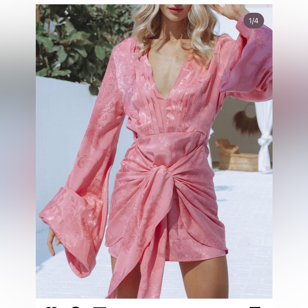 Chic Le Frique pink balloon sleeve mini dress